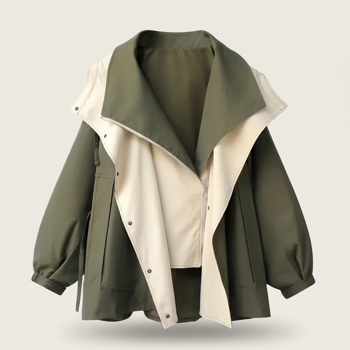 Women's Hooded Utility Jacket with Pockets