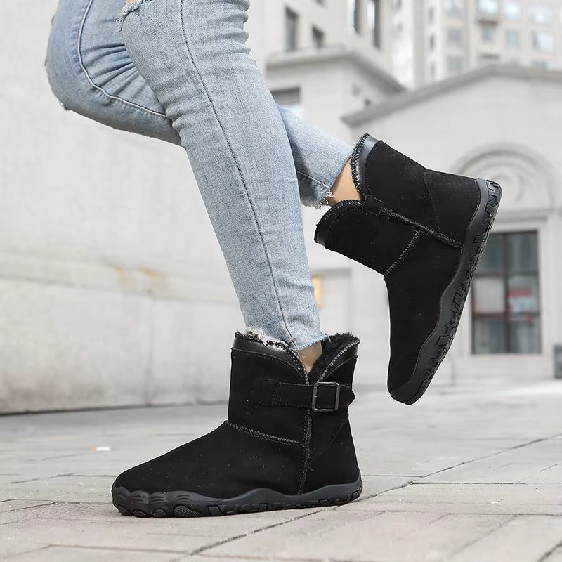 Women’s Warm Lined Buckle Ankle Boots