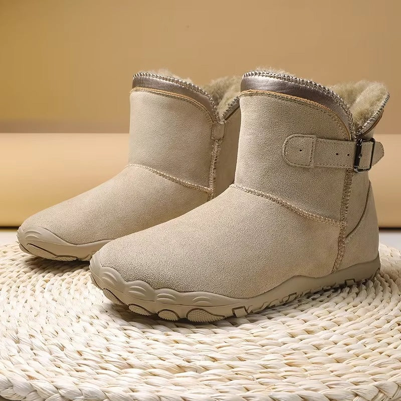 Women’s Warm Lined Buckle Ankle Boots