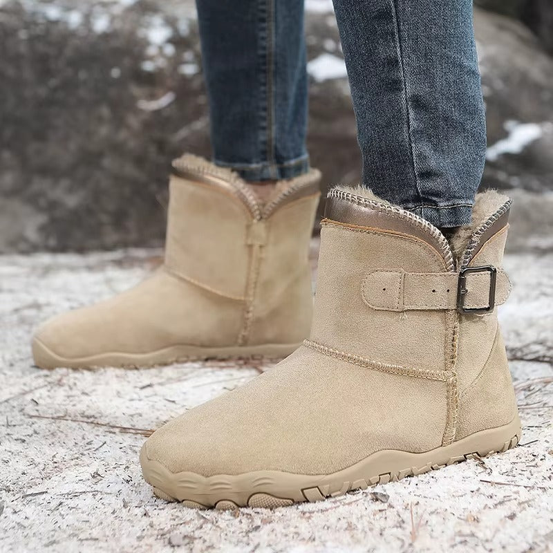 Women’s Warm Lined Buckle Ankle Boots