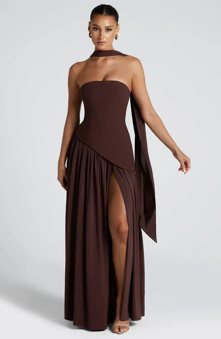Women's Asymmetrical Off-Shoulder Maxi Dress