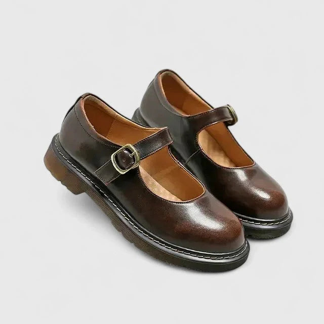 Women's Leather Mary Jane Platform Shoes