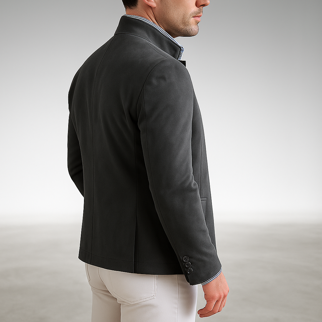 Men’s Modern Tailored Fit Stand Collar Blazer