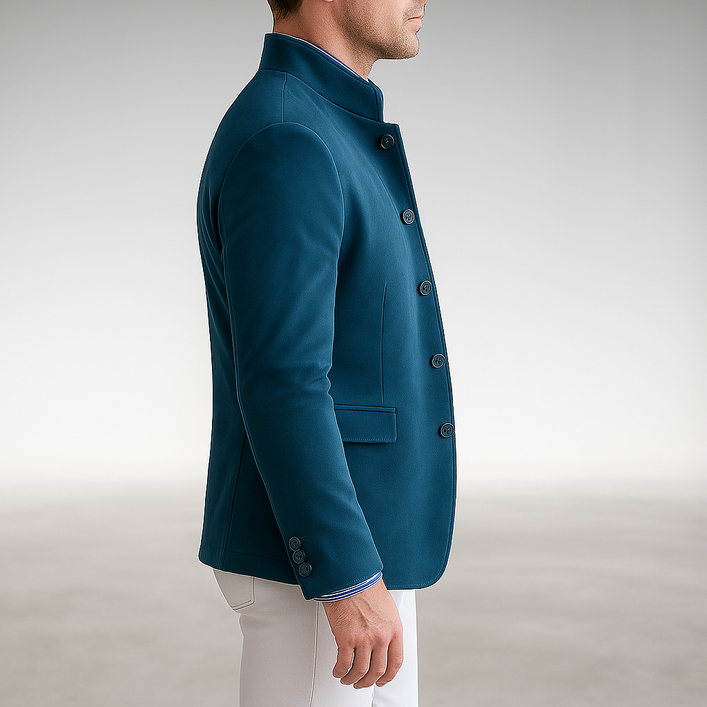 Men’s Modern Tailored Fit Stand Collar Blazer