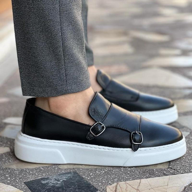 Men's Double Monk Strap Slip-On Casual Sneakers