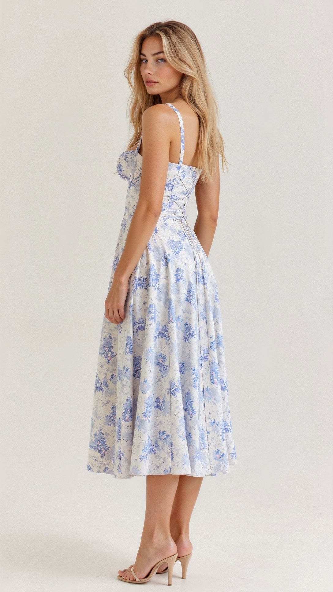 Women’s Elegant A-Line Midi Dress with Side Slit