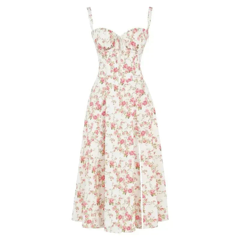 Women’s Elegant A-Line Midi Dress with Side Slit