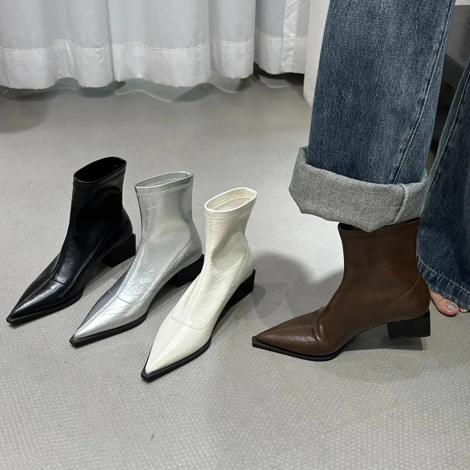 Stylish Tapered Ankle Boots with Comfortable Fit