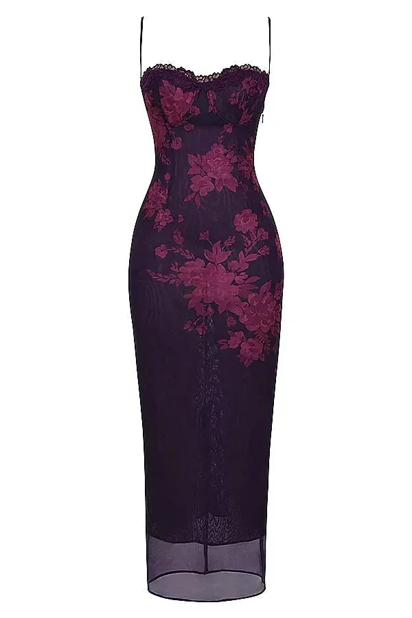 Navee - Women’s adjustable strap floral maxi dress