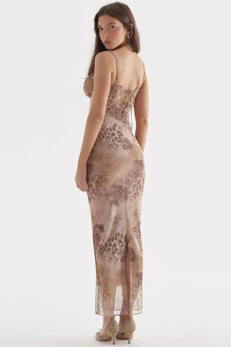 Navee - Women’s adjustable strap floral maxi dress