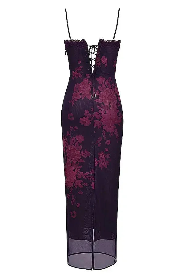 Navee - Women’s adjustable strap floral maxi dress