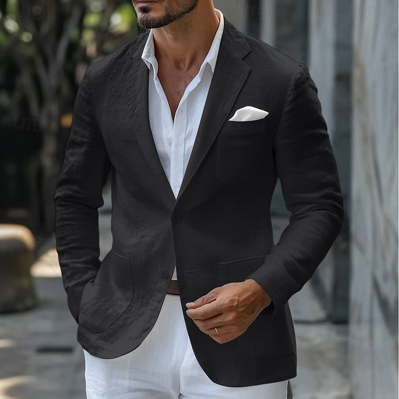 Stylish summer blazer made of linen with breathable fabric