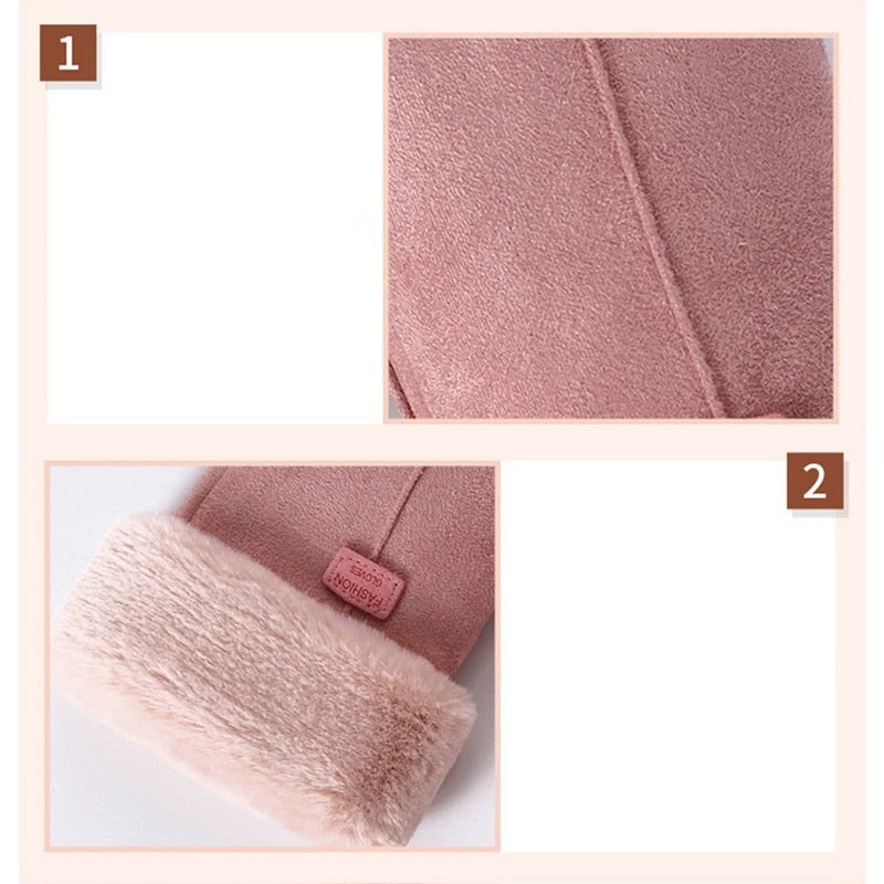 Women's Soft Fleece-Lined Gloves with Plush Cuffs