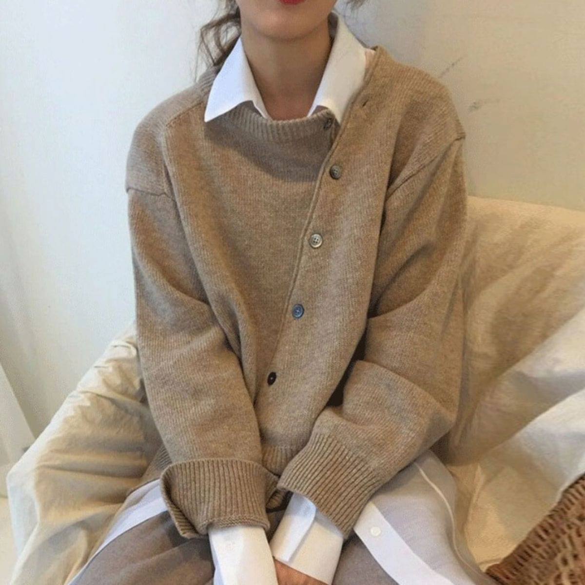Women's Relaxed Button-Up Knit Cardigan Sweater