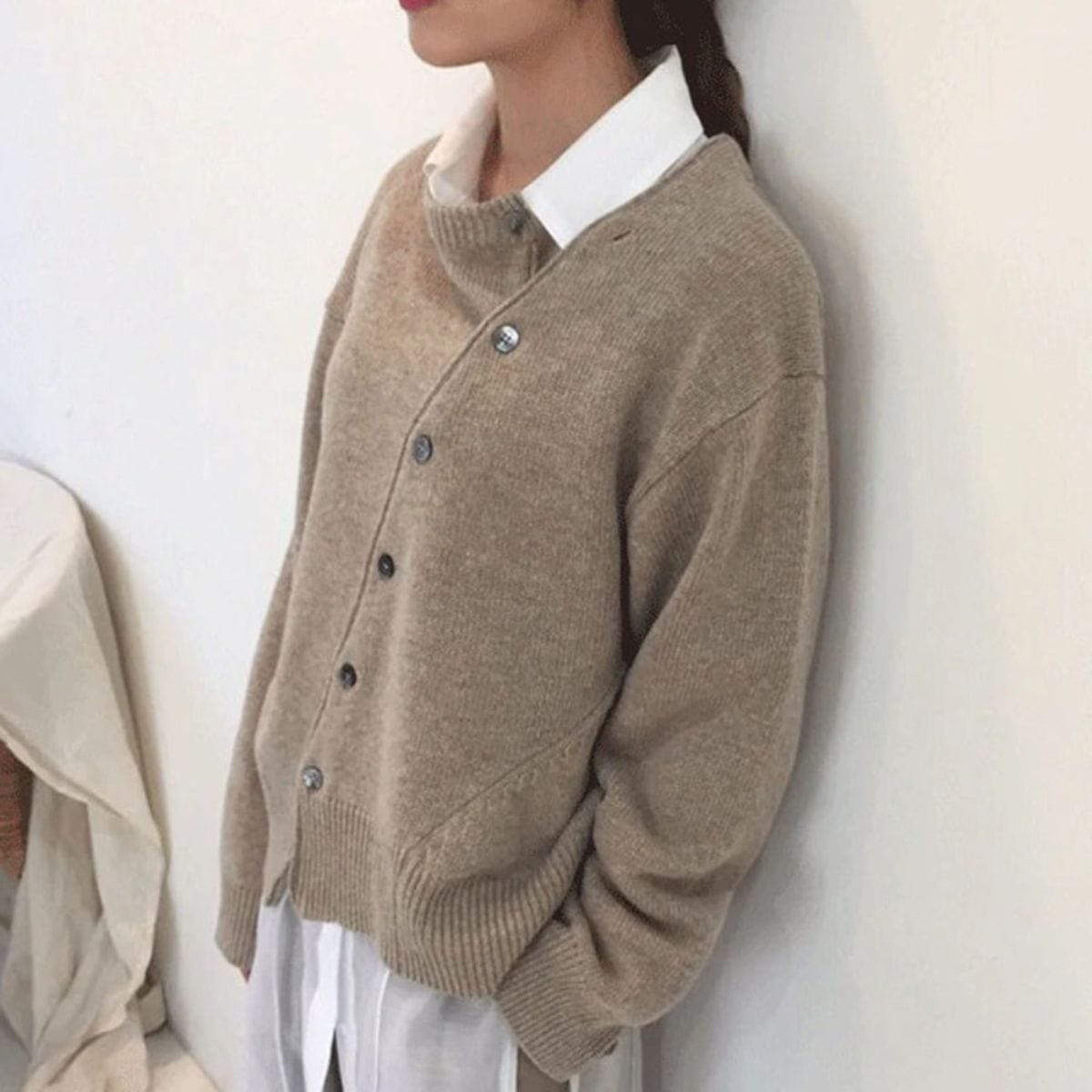 Women's Relaxed Button-Up Knit Cardigan Sweater