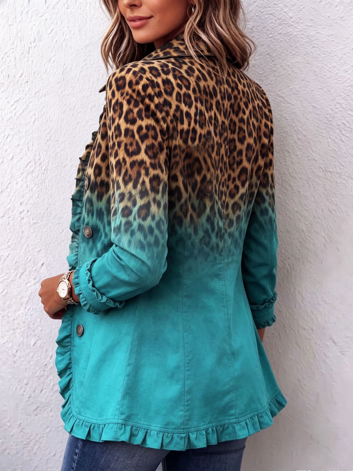 Women’s Leopard Ombre Print Tailored Blazer