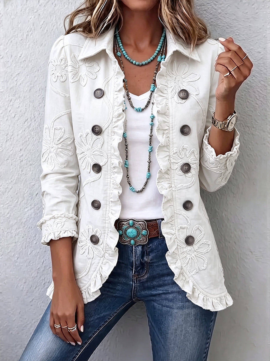 Women’s Casual Tailored Floral Embroidered Blazer