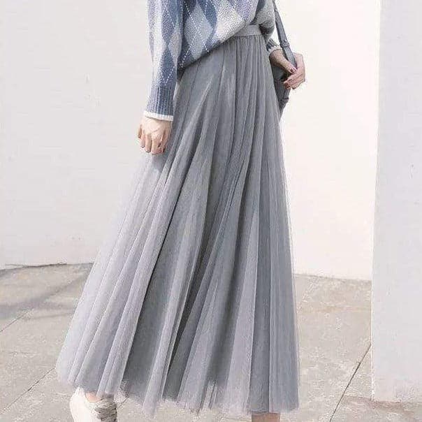 Long Autumn Tulle Skirt