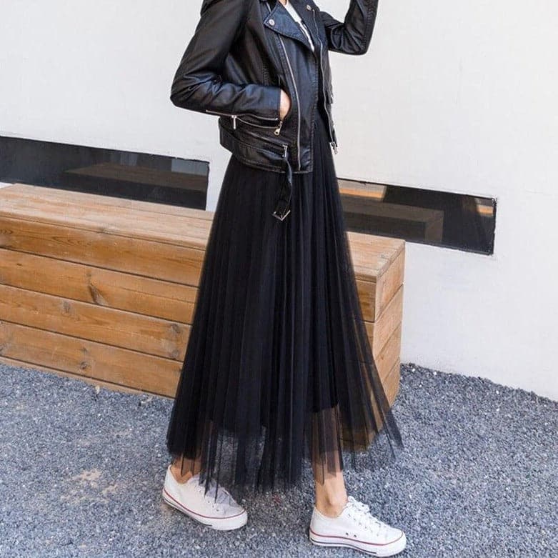 Long Autumn Tulle Skirt