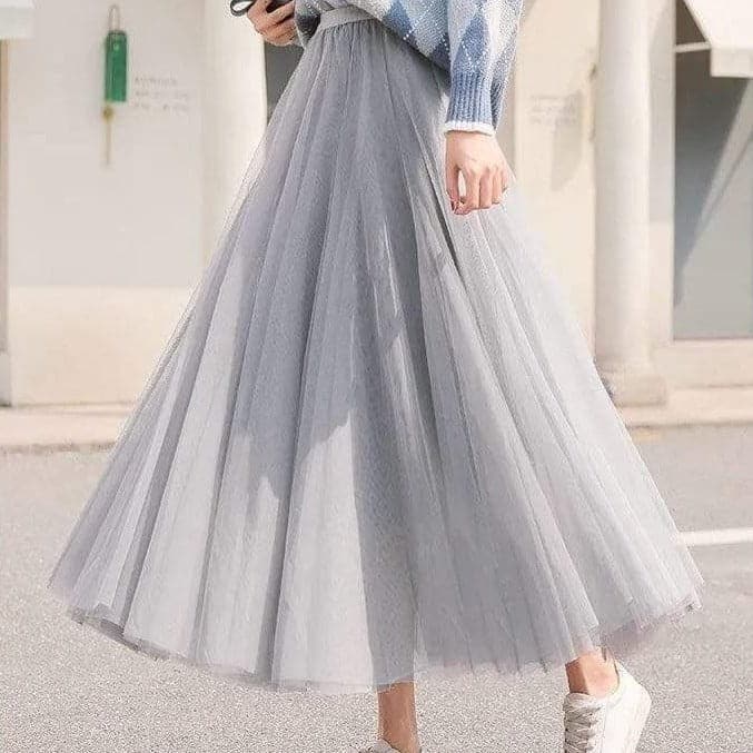 Long Autumn Tulle Skirt