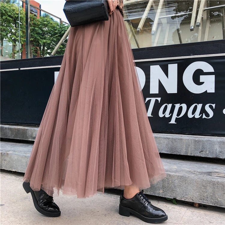 Long Autumn Tulle Skirt