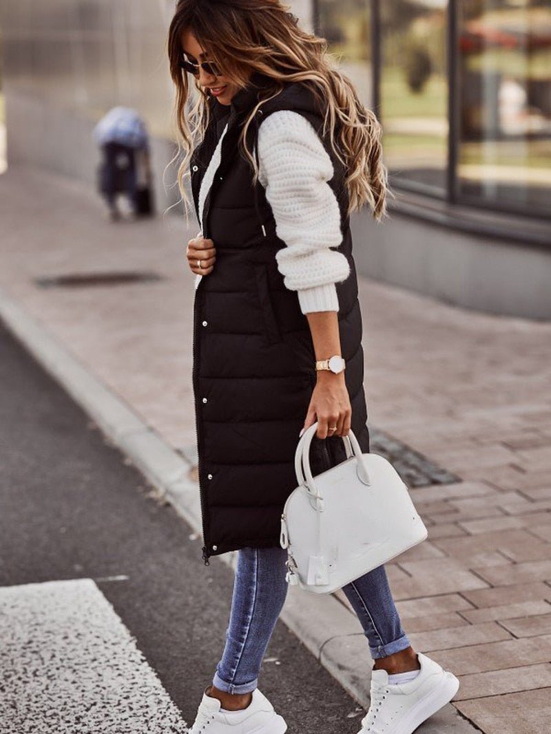 Women’s Longline Quilted Puffer Vest