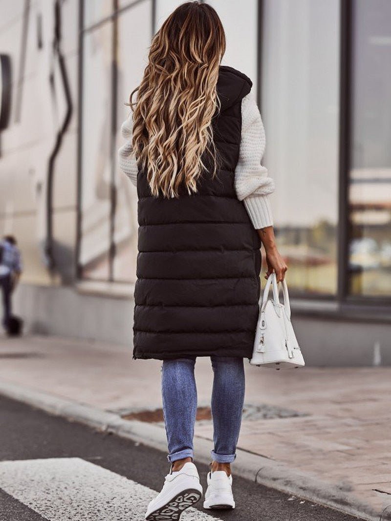 Women’s Longline Quilted Puffer Vest