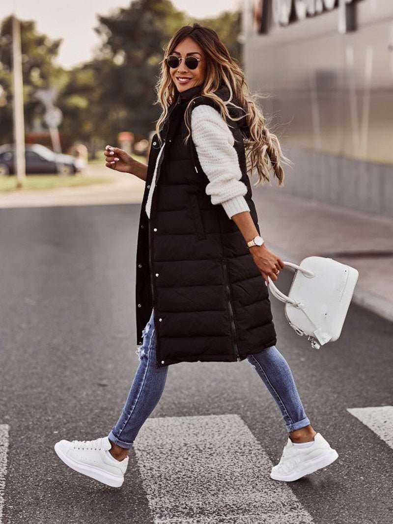 Women’s Longline Quilted Puffer Vest