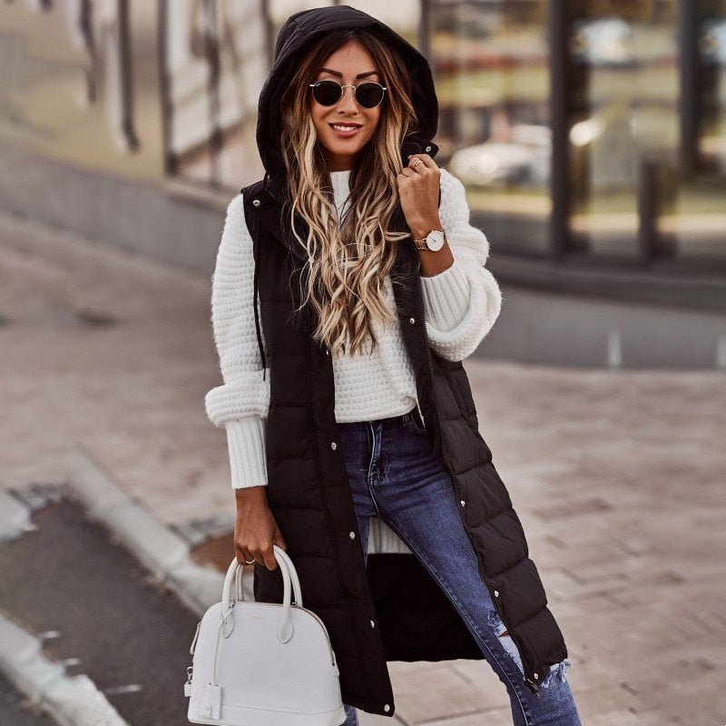 Women’s Longline Quilted Puffer Vest