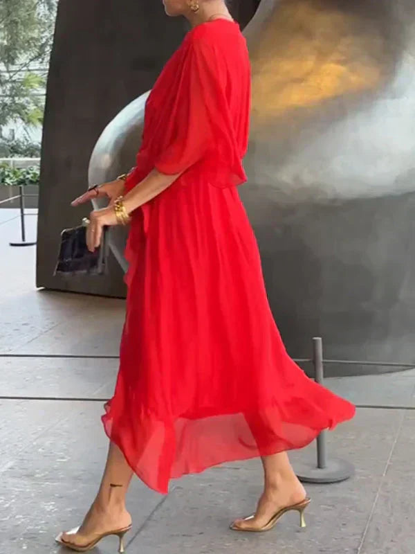 Flowy Midi Dress Relaxed Casual