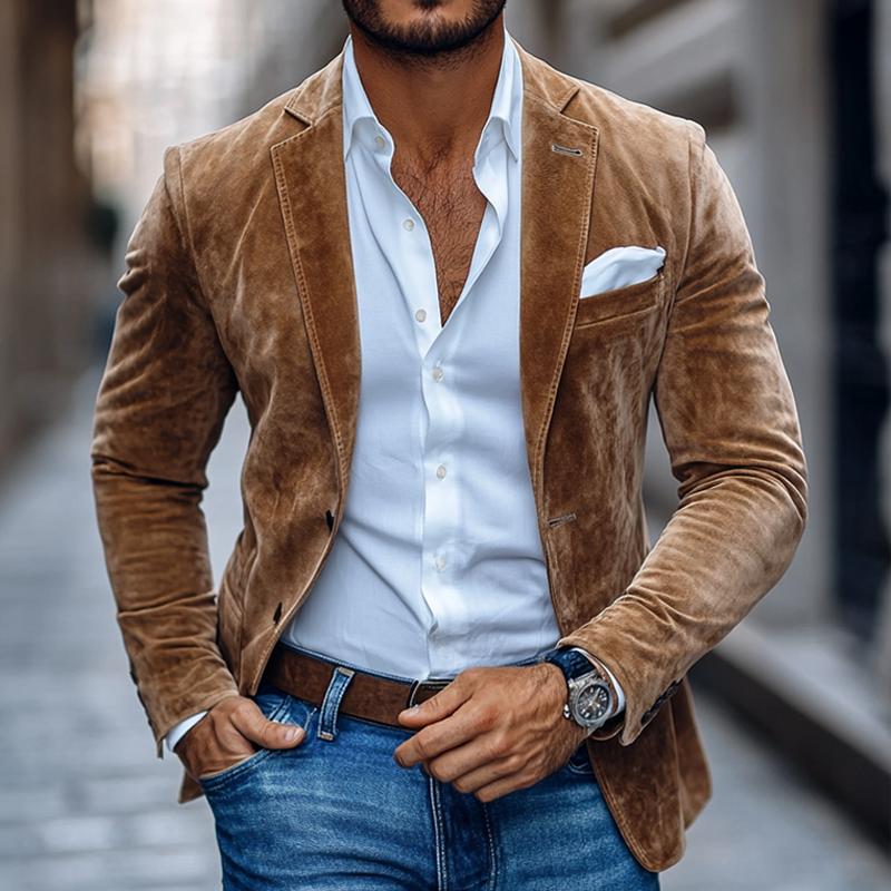 Elegant Suede Blazer for Men