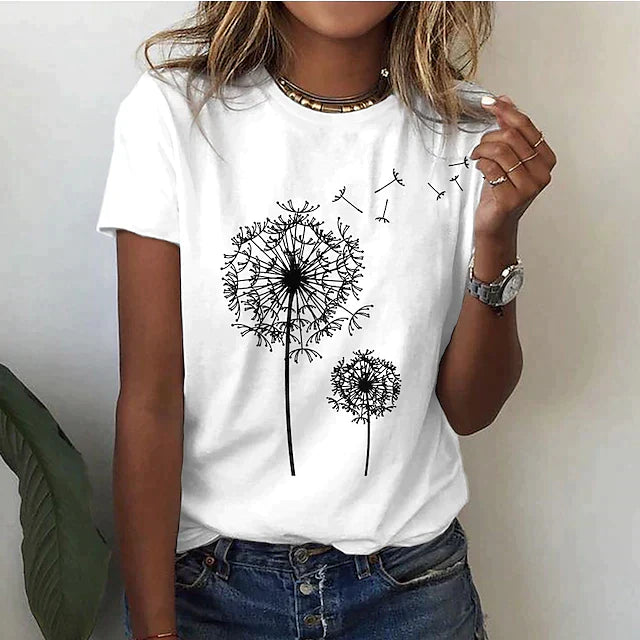 Women’s Graphic Print Short Sleeve T Shirt with Relaxed Everyday Fit