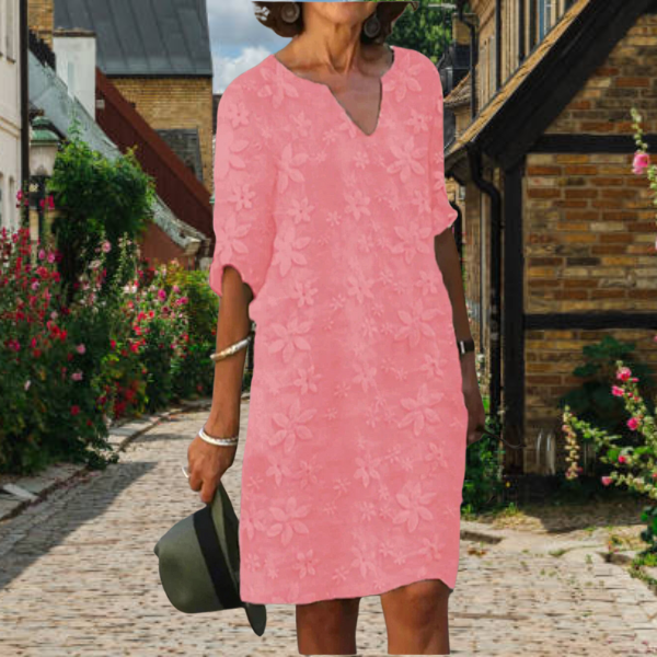 Women’s Sleeveless V-Neck Mini Dress with Flowing A-Line Silhouette