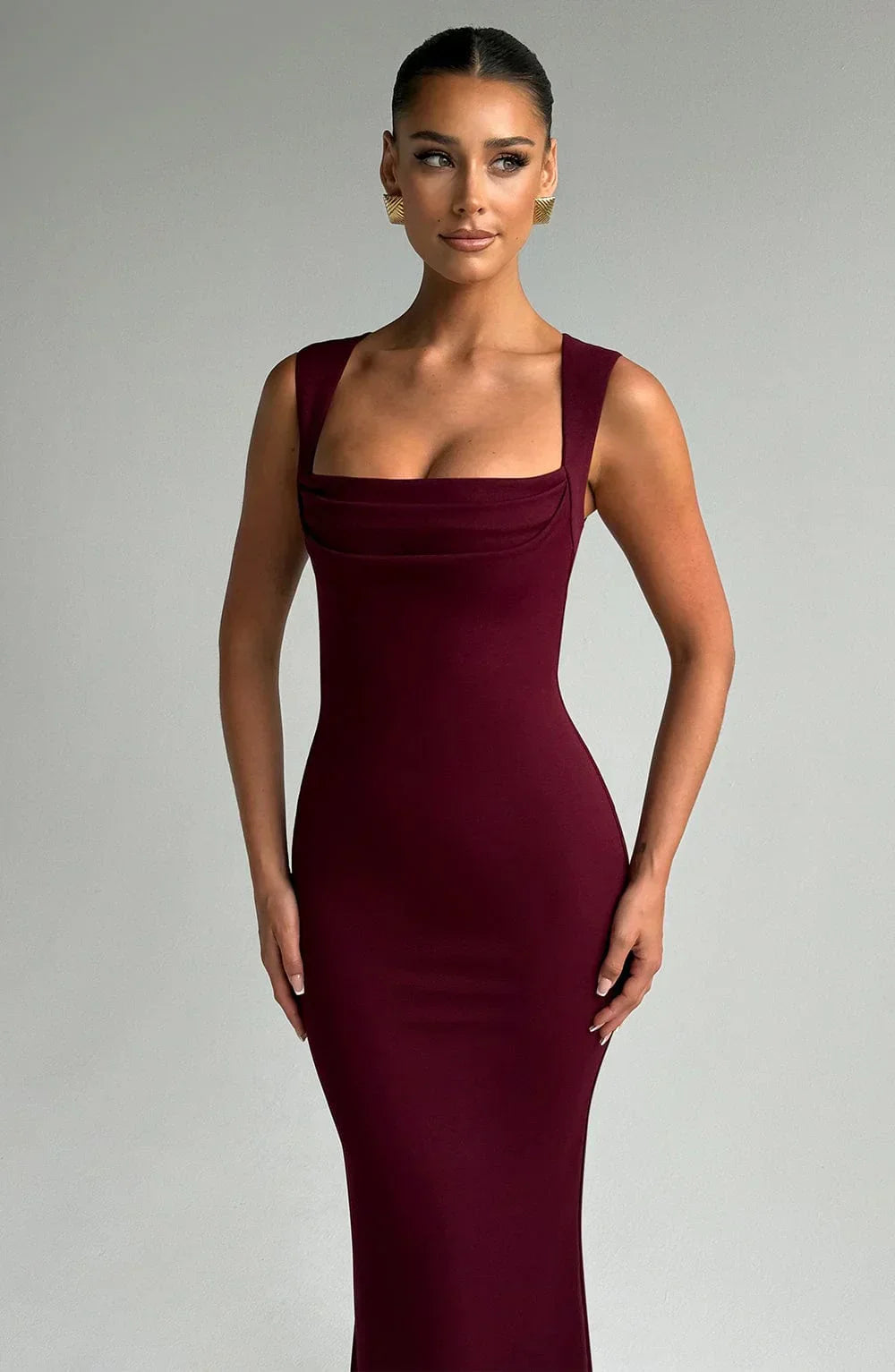 Women’s Elegant Square Neck Maxi Dress