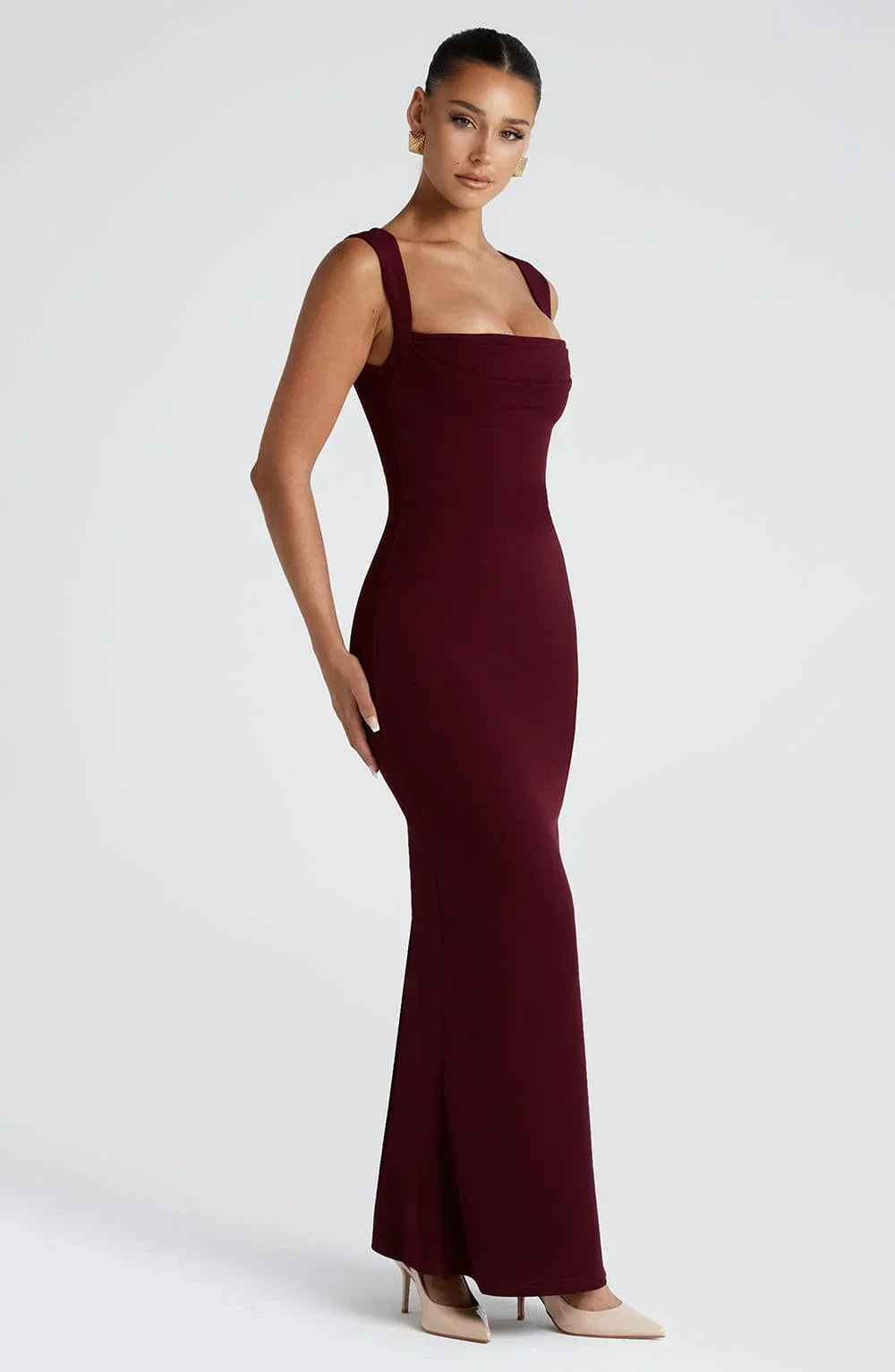 Women’s Elegant Square Neck Maxi Dress