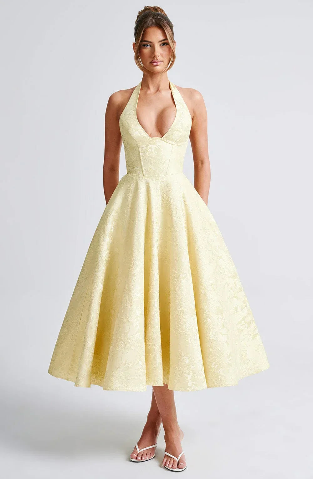 Women’s Elegant Halter Neck Midi Dress