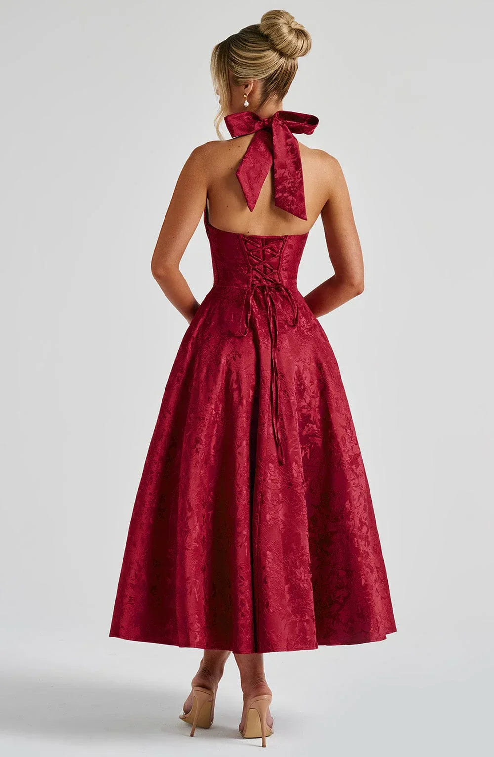 Women’s Elegant Halter Neck Midi Dress
