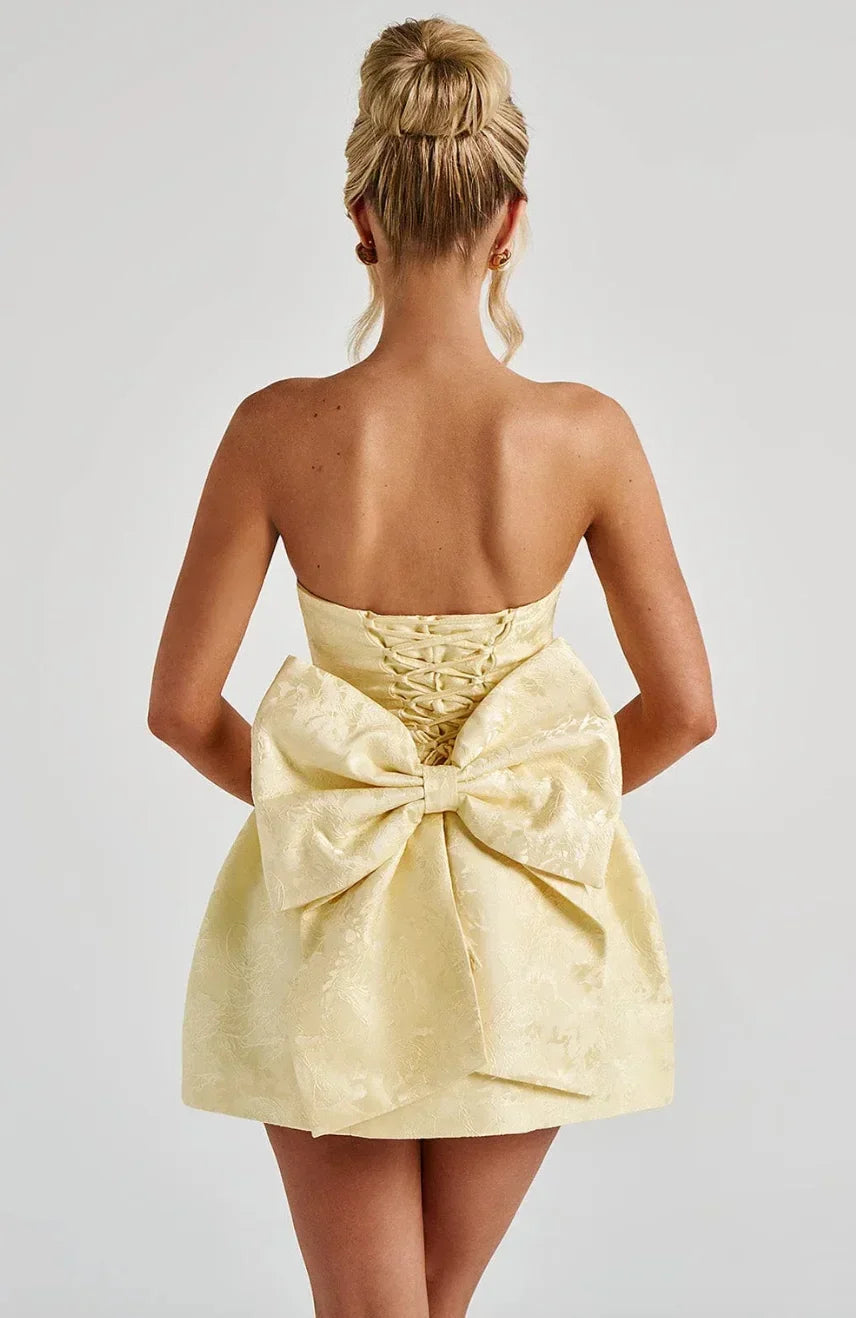 Women’s Strapless Bow Back Mini Dress