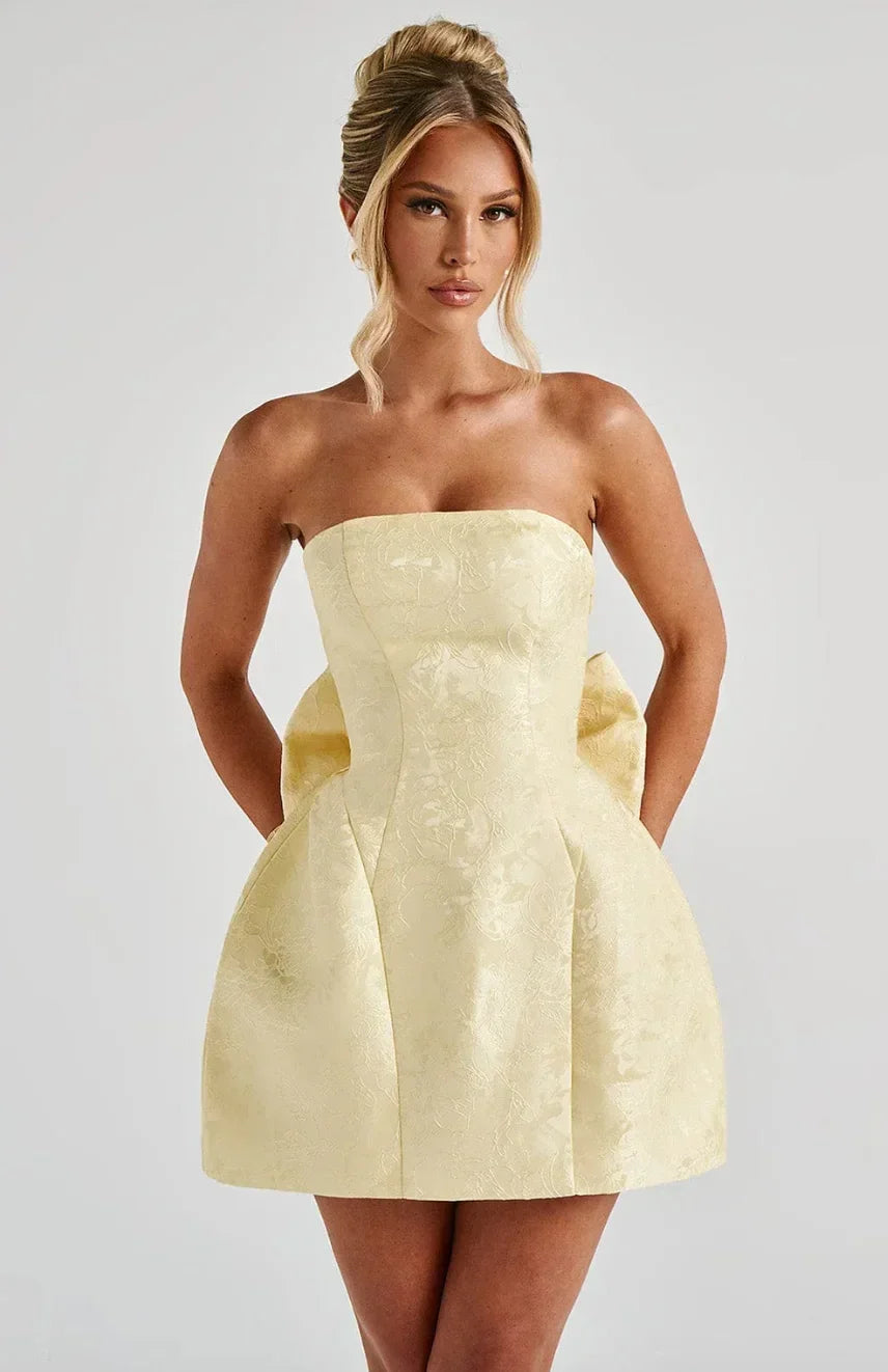 Women’s Strapless Bow Back Mini Dress