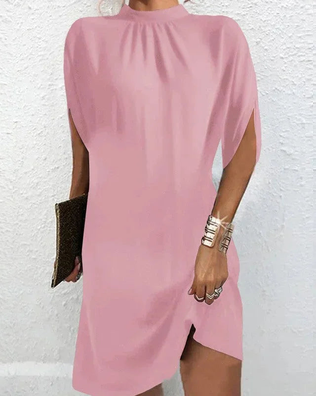 Women’s Draped High Neck Casual Mini Dress