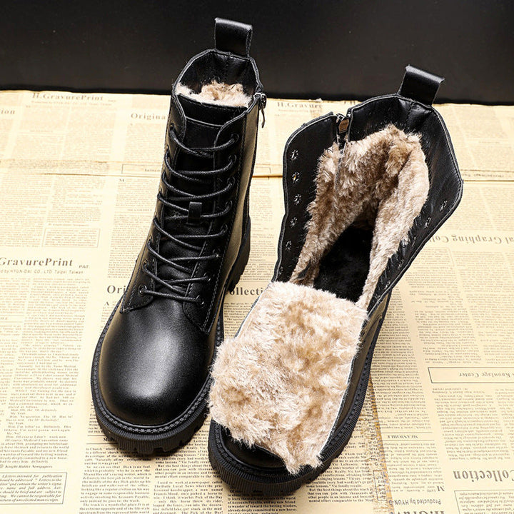 Stylish Women's High-Top Lace-Up Boots | Anti-Slip Technology