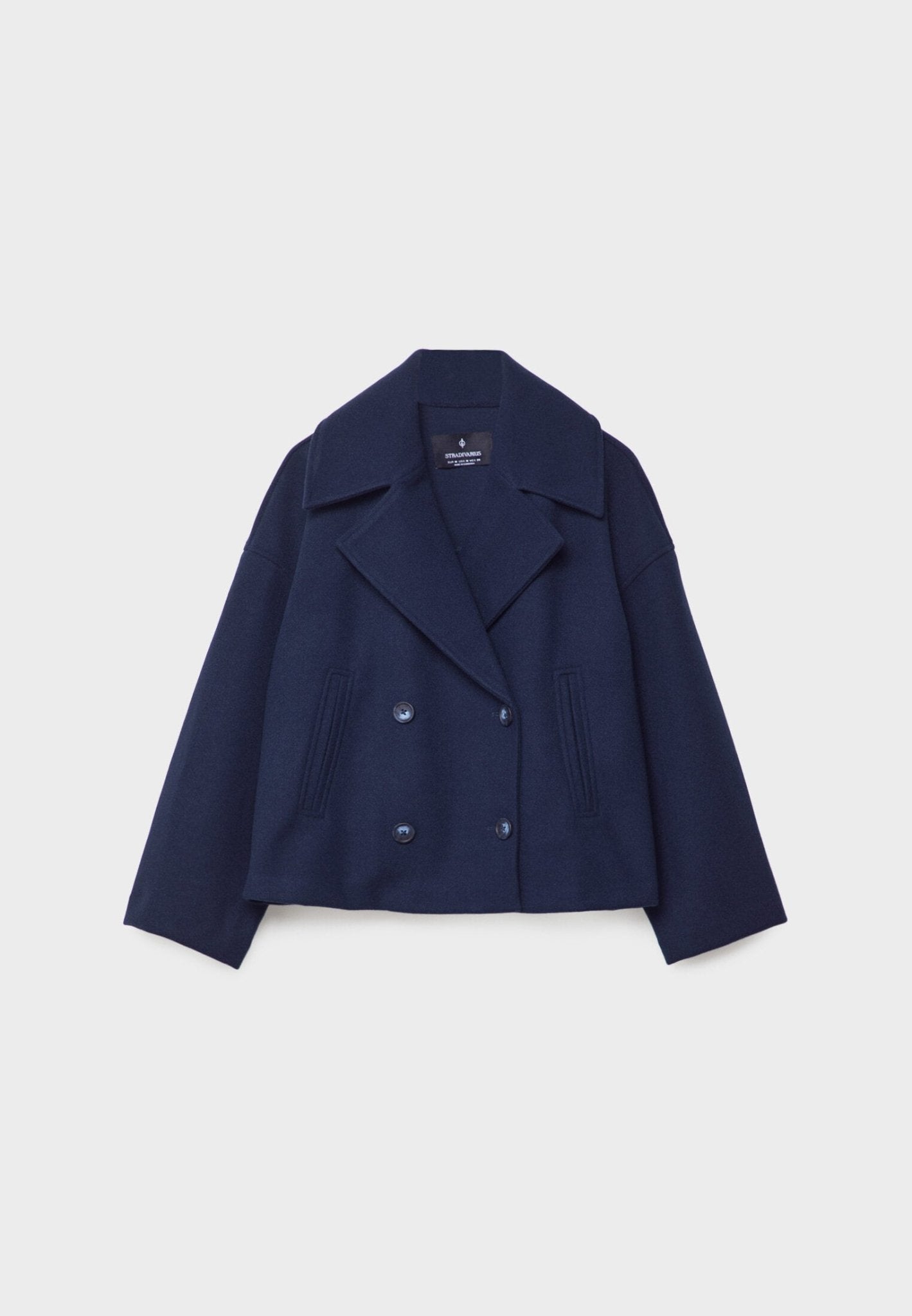 Women's Cropped Double-Breasted Tailored Blazer Jacket