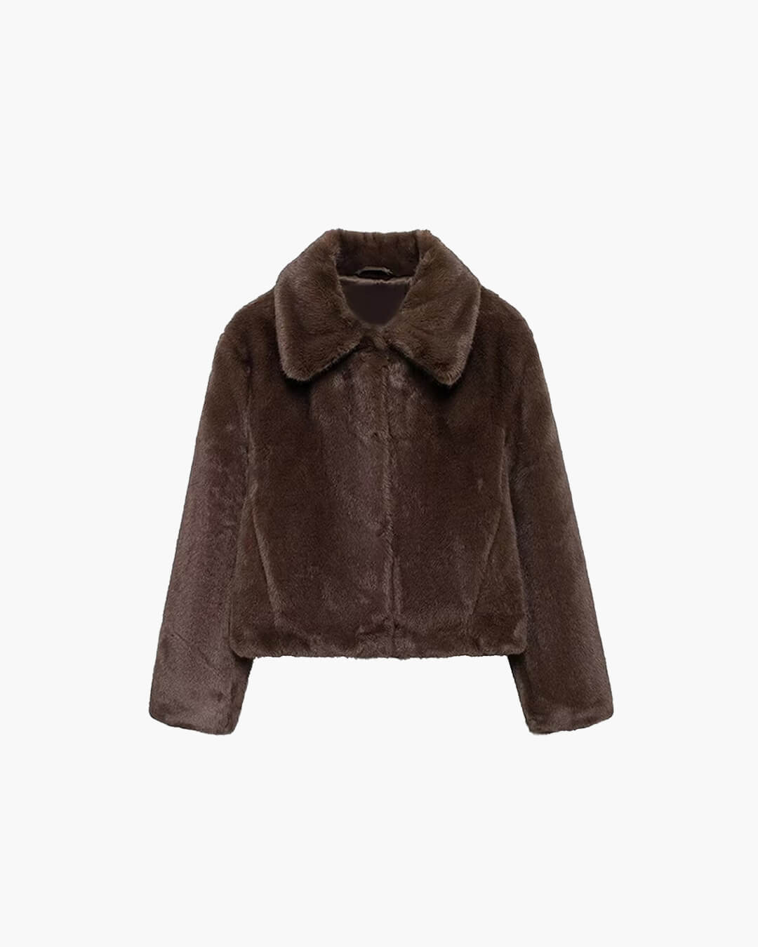 Women’s Faux Fur Plush Long-Sleeve Winter Coat