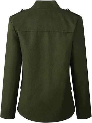 Women's Double-Breasted Military-Style Blazer
