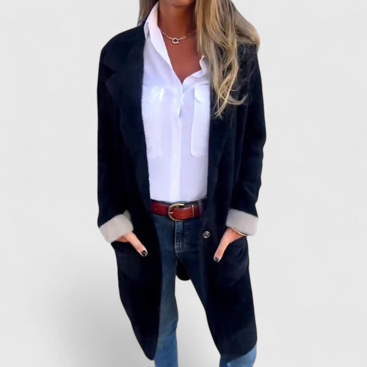 Women's Oversized Cardigan with Patch Pockets