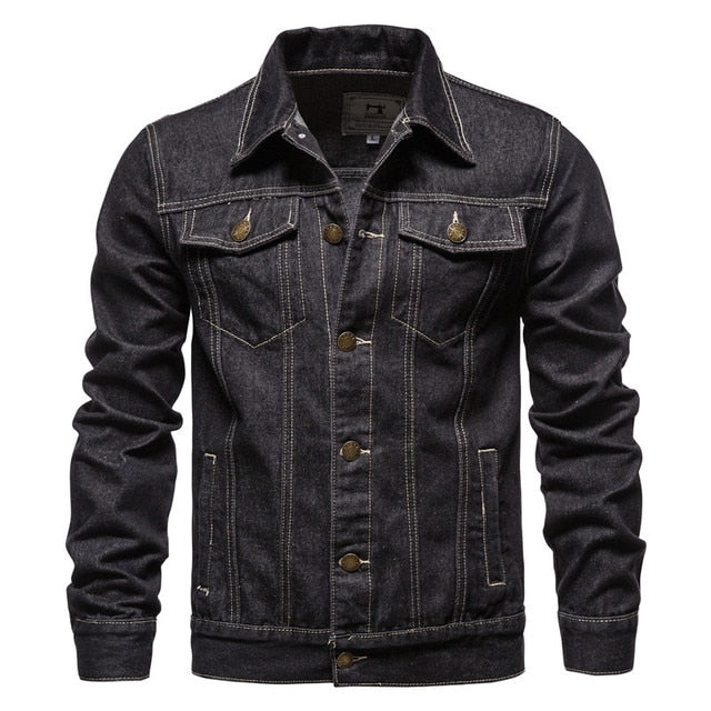  Men's Classic Denim Jacket with Chest Pockets