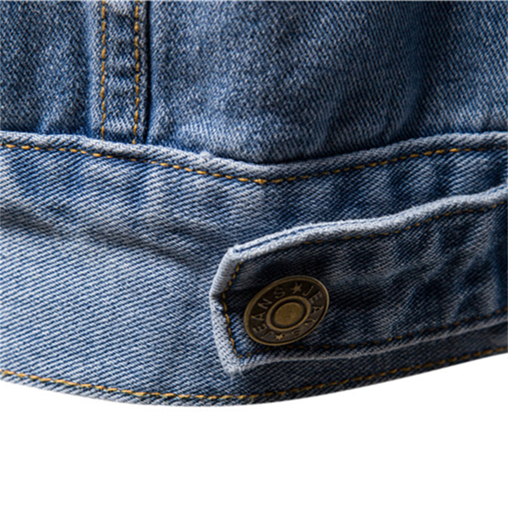  Men's Classic Denim Jacket with Chest Pockets