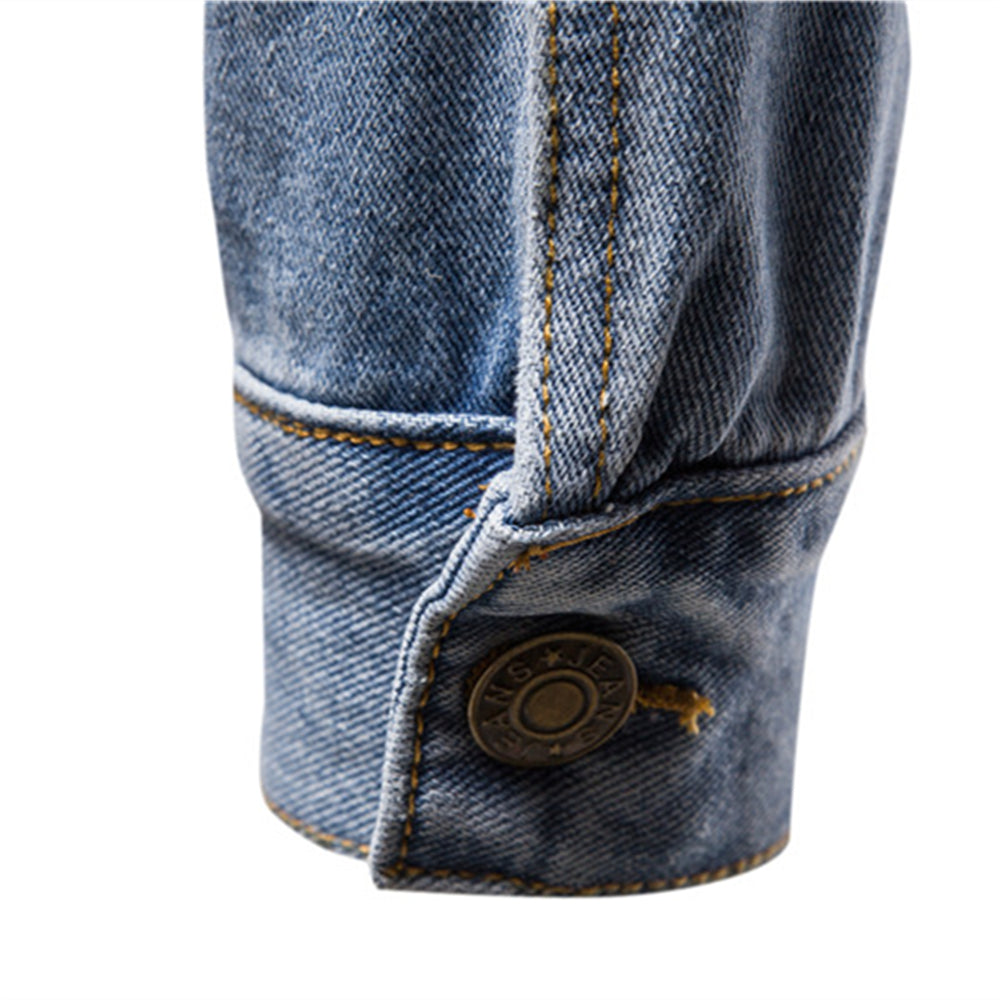  Men's Classic Denim Jacket with Chest Pockets