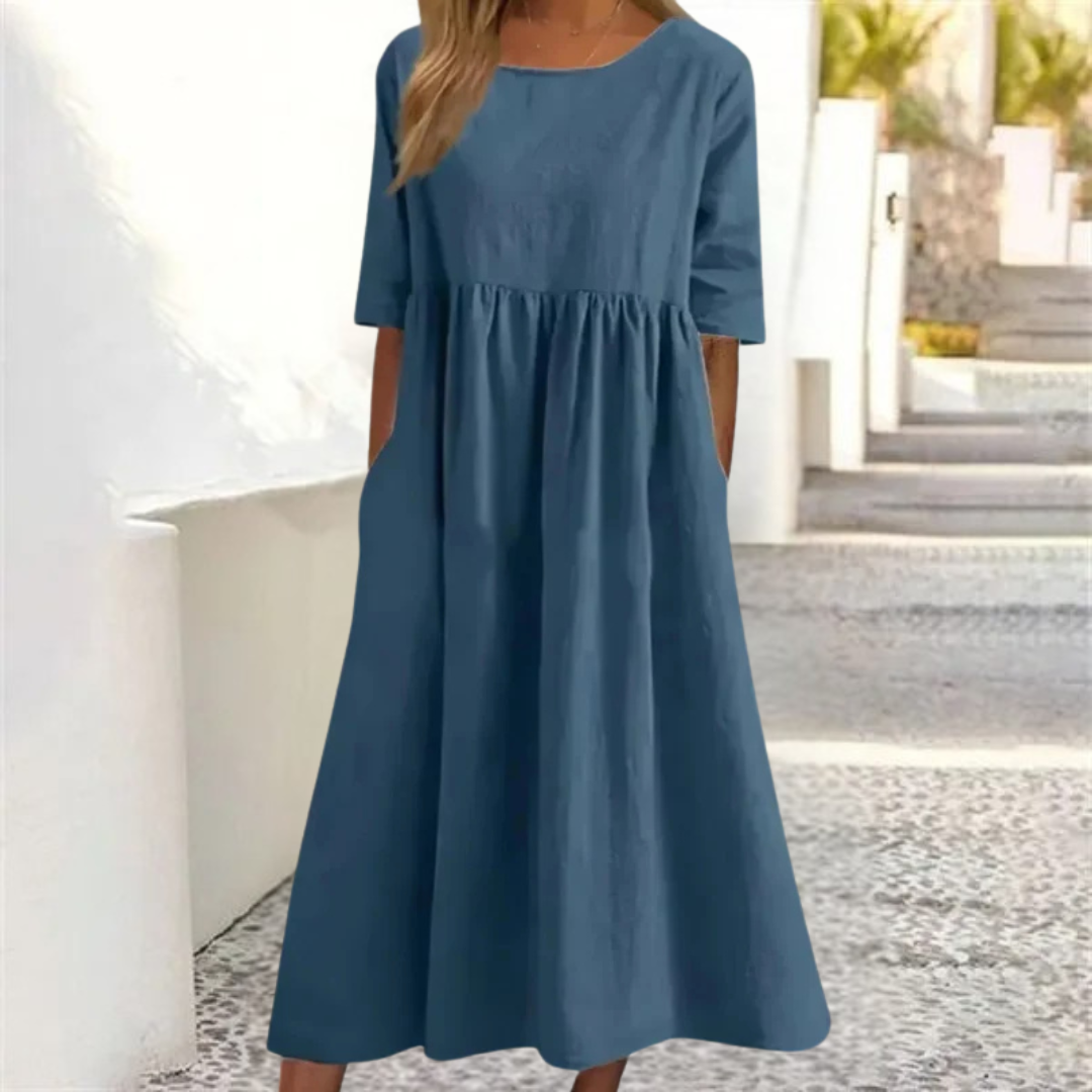 Women's Relaxed Empire Waist Midi Dress