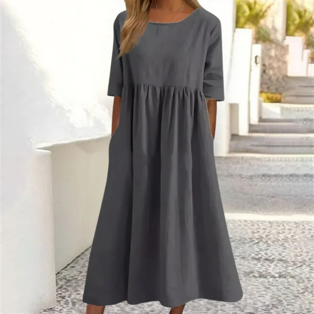 Women's Relaxed Empire Waist Midi Dress